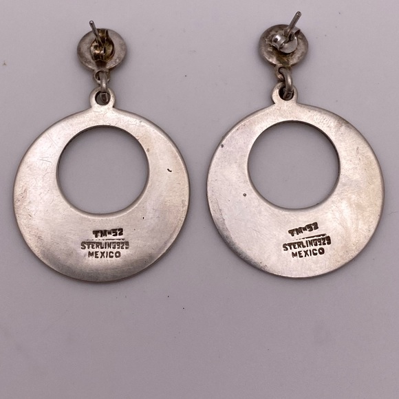 Sterling silver Taxco hoop earrings - Picture 3 of 3